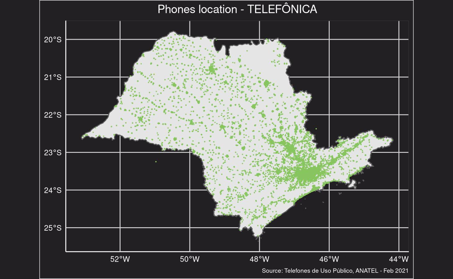 Phones map - TELEFÔNICA